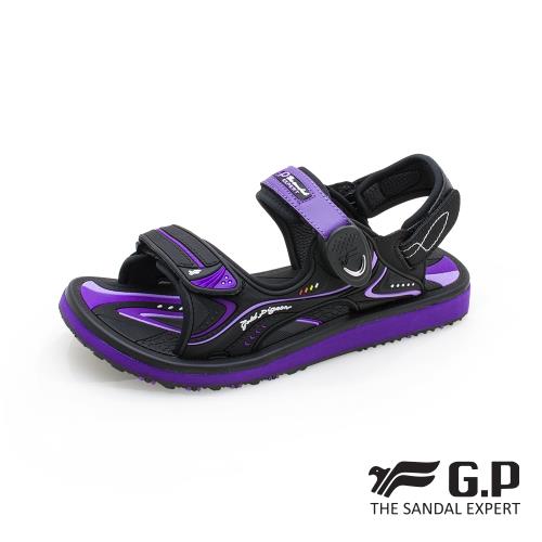 G.P 女款高彈力舒適磁扣兩用涼拖鞋G1671W-紫色(SIZE:35-39 共三色)                  