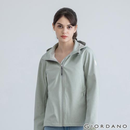 GIORDANO 女裝高機能袖章連帽外套 (22 綠色水紋)