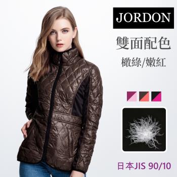 JORDON 正反雙色雙面可穿 格紋輕量羽絨外套