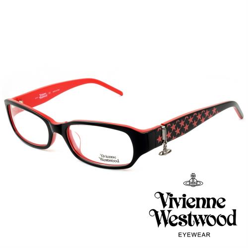 【Vivienne Westwood】英國薇薇安魏斯伍經典星型圖案★立體懸掛土星吊飾光學眼鏡(紅 VW117-03)