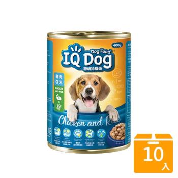 IQ DOG狗罐頭-雞肉+米 400G【十入組】【愛買】