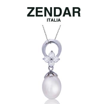 ZENDAR 年度純銀淡水珍珠 Shiny Garden 閃耀花園水滴珠項鍊(Z7008)