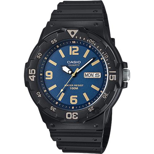 CASIO 卡西歐 DIVER LOOK 潛水運動風手錶-藍x黑(MRW-200H-2B3)