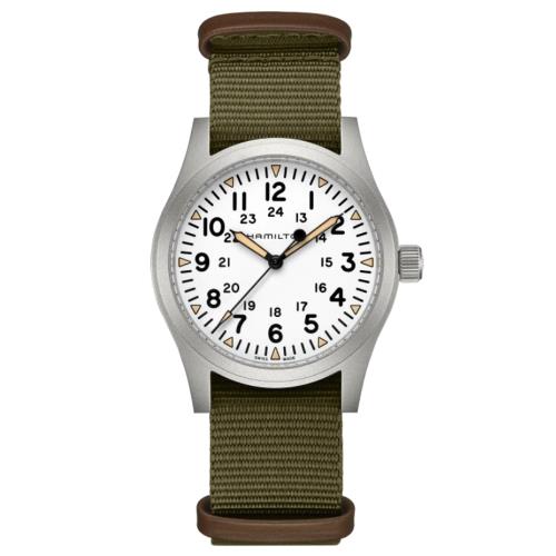 HAMILTON漢米爾頓 卡其野戰系列 軍事風格手上鍊機械腕錶 / H69529913 / 42mm