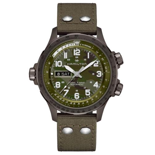 HAMILTON漢米爾頓 卡其航空系列 X-Wind 迷彩機械腕錶 / H77775960 / 45mm