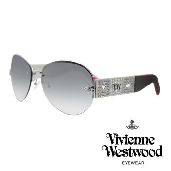 【Vivienne Westwood】英國精品時尚水鑽系列造型太陽眼鏡(VW61005-黑色)