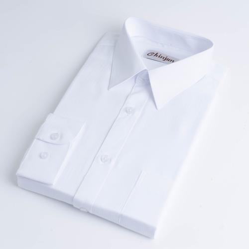 【CHINJUN/35系列】勁榮抗皺襯衫-長袖、白底白條紋、8026