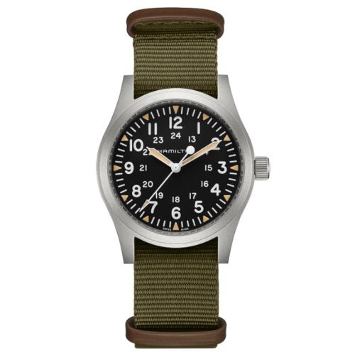 HAMILTON漢米爾頓 卡其野戰系列 軍事風格手上鍊機械腕錶 / H69529933 / 42mm