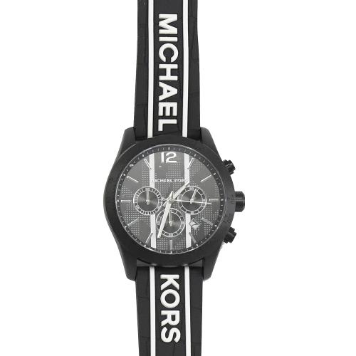 MICHAEL KORS MK6810 經典LOGO三眼計時腕錶.黑