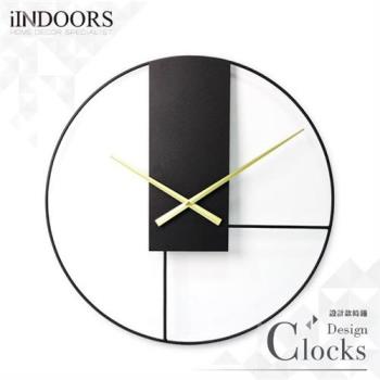 【iINDOORS】Loft 簡約設計時鐘-蒙德里黑53cm