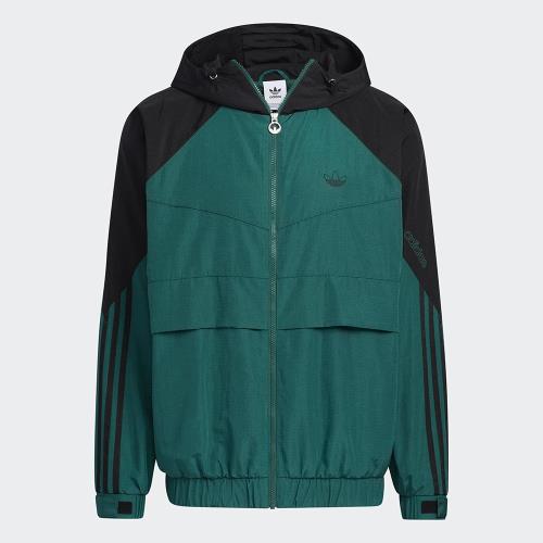 Adidas ORIGINALS SPRT WB 男裝 外套 連帽 風衣 拼色 口袋 黑綠【運動世界】HC0329