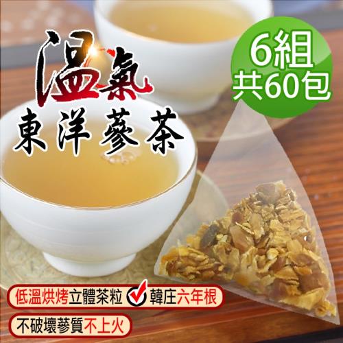 【蔘大王】溫氣韓國東洋蔘茶包X6組（5gX10入/組）養生太極蔘茶 清晰靈活 提升效率 維持活力