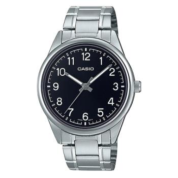 【CASIO 卡西歐】指針男錶 不鏽鋼錶帶 黑 生活日常防水(MTP-V005D-1B4)