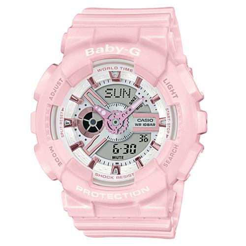 CASIO 卡西歐 Baby-G 粉紅金手錶(BA-110RG-4A)