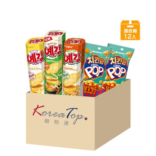 福箱【韓國好麗友】預感香烤洋芋片64gx6+雞米花脆餅-韓式炸雞81gx6