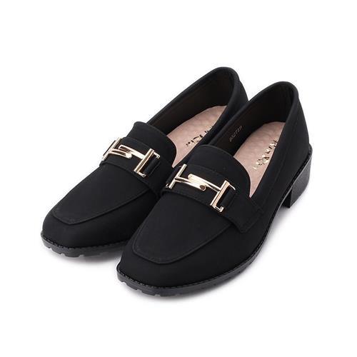 RIN RIN 方頭樂福低跟鞋 黑 女鞋 鞋全家福