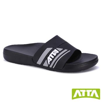 【ATTA】足壓分散★流線均壓室外拖鞋-黑白