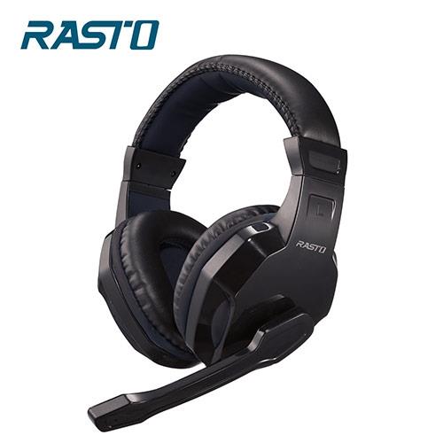 RASTO 黑武士電競頭戴耳機麥克風RS34-贈轉接線【愛買】