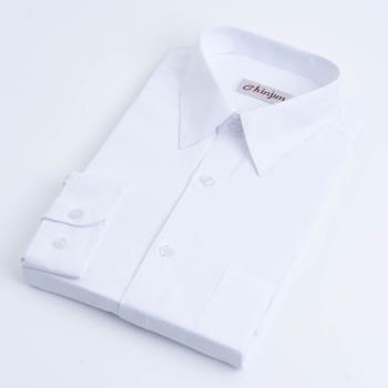 Chinjun抗皺商務襯衫，長袖，白底白斜紋(8056)