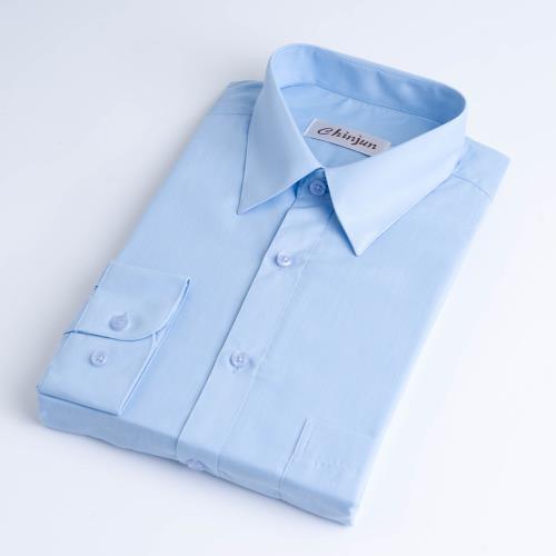 Chinjun抗皺商務襯衫，長袖，天空藍(8005)