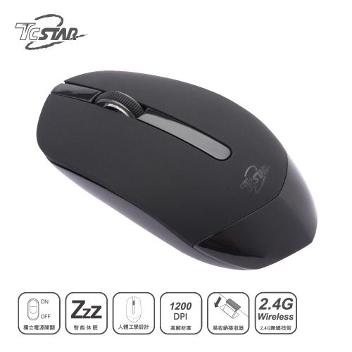 【TCSTAR】2.4G/省電/3D/輕巧 無線光學滑鼠 TCN638-3色(黑色/粉紅色/綠色)