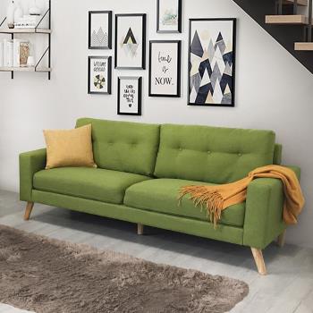 【新生活家具】《派翠西》三人沙發 亞麻布沙發 客廳沙發 日式風格