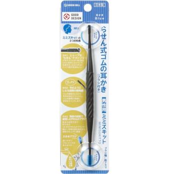 日本綠鐘匠之技專利附矽膠頭刷360°雙螺紋旋轉耳扒-雙包裝(G-2192)