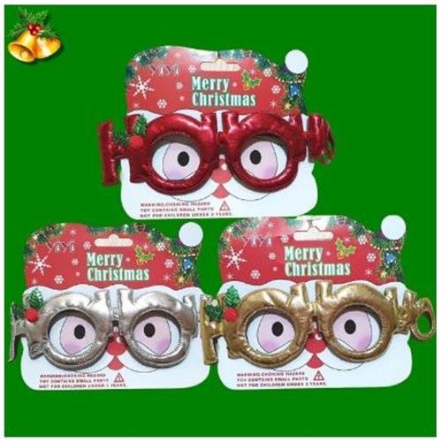 聖誕裝飾 派對眼鏡 金面款 三色裝