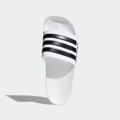 【Adidas 愛迪達】Adidas ADILETTE CLOUDFOAM SLIDES 男女款白黑色涼拖鞋 AQ1702 【KAORACER】