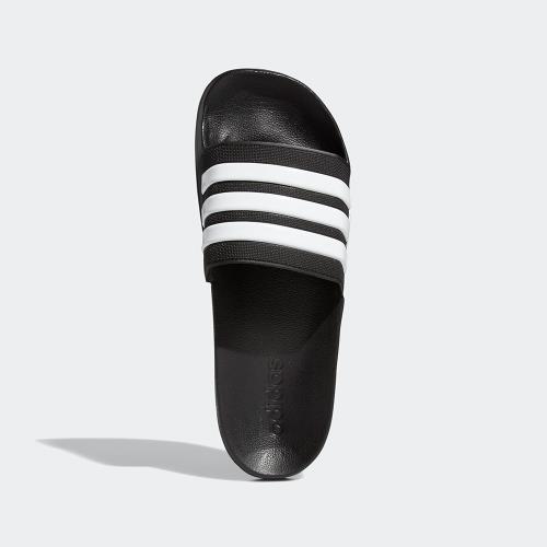 【Adidas 愛迪達】Adidas ADILETTE CLOUDFOAM SLIDES 男女款黑白色涼拖鞋 AQ1701 【KAORACER】