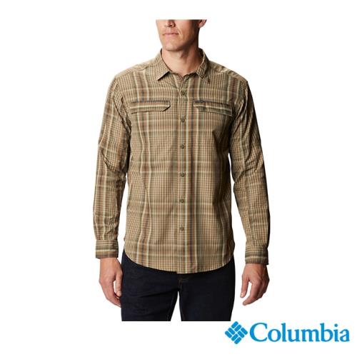 Columbia 哥倫比亞 男款-防曬50快排長袖襯衫-褐綠 UAE06490CS