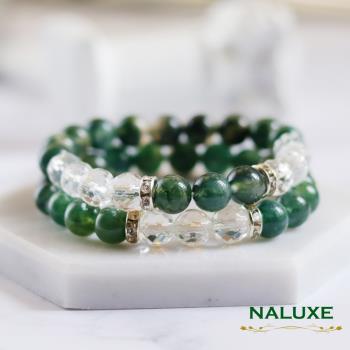 【Naluxe】水草瑪瑙白水晶設計款開運手鍊