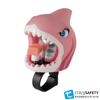 crazysafety丹麥品牌.3D鈴鐺.粉鯊魚.動物造型鈴噹.車鈴(適用平衡車.滑步車.自行車.嬰兒推車.服務鈴)