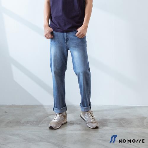 男裝 牛仔褲 丹寧 直筒褲 彈力 水洗 修身 L-4L 淺藍色 現貨【NoMorre】#3782
