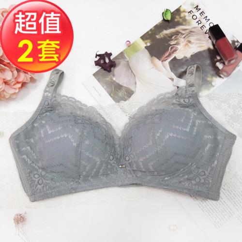 【蘇菲娜】灰瑟花漾無鋼圈機能內衣2套組(E822)