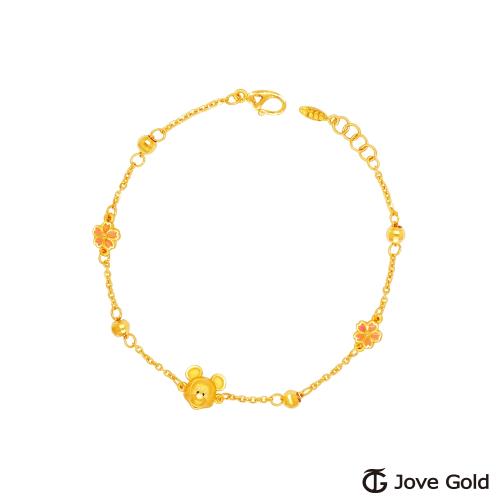 Disney迪士尼系列金飾 立體黃金手鍊-櫻花米奇款 