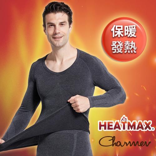 Charmen 日本東麗HEATMAX保暖發熱衣 挺背收腹長袖 男性塑身衣(兩色任選)