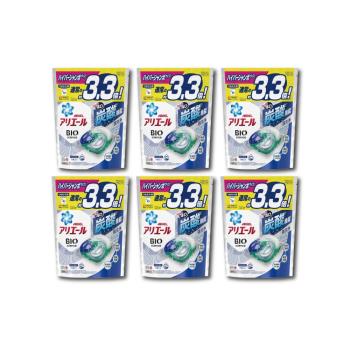 日本P&G Ariel BIO全球首款4D炭酸機能活性去污強洗淨3.3倍洗衣凝膠球補充包39顆x6袋(洗衣機槽防霉洗衣膠囊洗衣球)