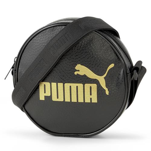 【現貨】PUMA Core Up 側背包 圓包 小包 黑 金【運動世界】07830701