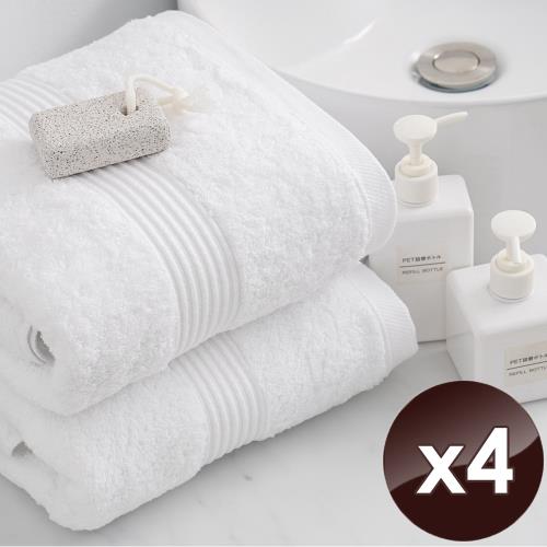 HKIL-巾專家 MIT歐風極緻厚感重磅飯店白色浴巾-4入組