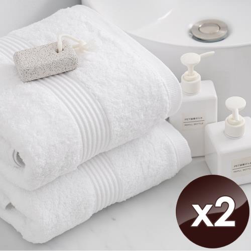 HKIL-巾專家 MIT歐風極緻厚感重磅飯店白色浴巾-2入組