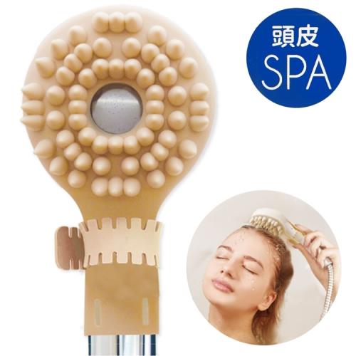 日本Beauty World蓮蓬頭用SPA頭皮按摩梳SWP1201(60個水滴狀矽膠凸點;適直徑7~10cm蓮蓬頭)頭部紓壓花灑按摩梳