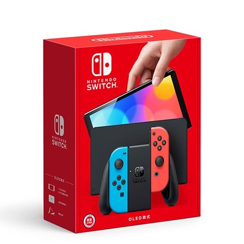 Nintendo Switch OLED 紅藍主機+螢幕保護貼【愛買】