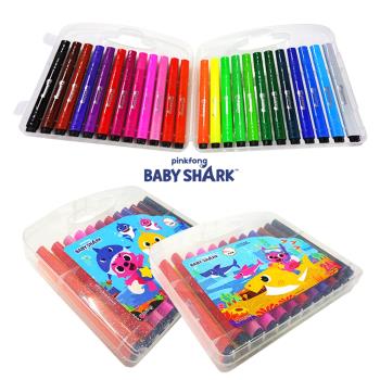 網狐家居-碰碰狐baby shark 三角水性彩色筆 24色 正版授權 [現貨]