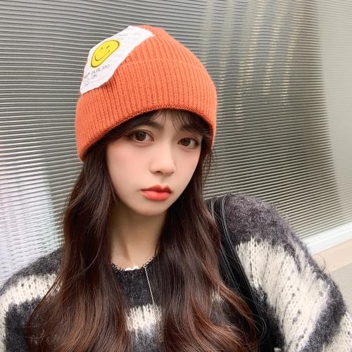 Acorn*橡果-日系網紅布標毛帽護耳保暖防風防曬機能帽1846(橘色)