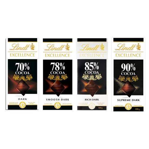 【Lindt 瑞士蓮】極醇系列巧克力片(70%、78%、85%、90%)