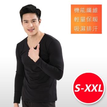 3M吸濕排汗技術 保暖衣 發熱衣 台灣製造 男款V領2件組-網