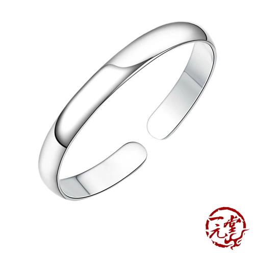 【一元堂】千足銀手鐲 純銀手鐲 - 999千足銀系列 - 999千足銀系列光面橢圓貴妃實心開口手鐲 ±55g