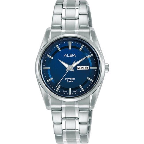 ALBA雅柏 時尚簡約藍面不鏽鋼帶錶 (AN8037X1 / VJ23-X007B)