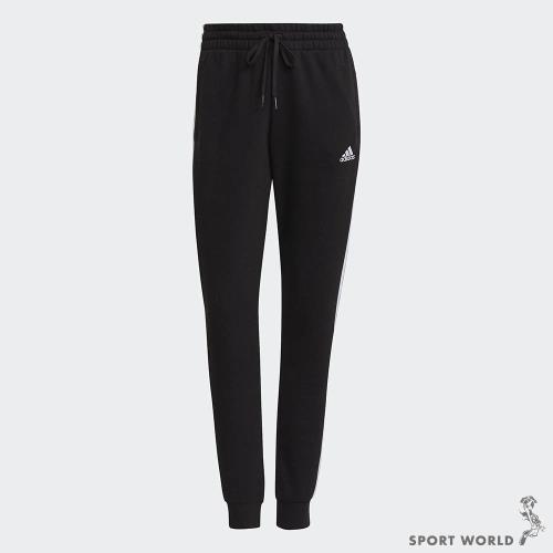Adidas 女裝 長褲 休閒 縮口 刷毛 口袋 棉 黑 GM5551